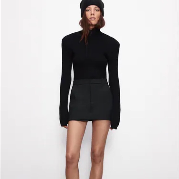 Zara black skort- SPLIT SKIRT CULOTTES - Picture 1 of 4